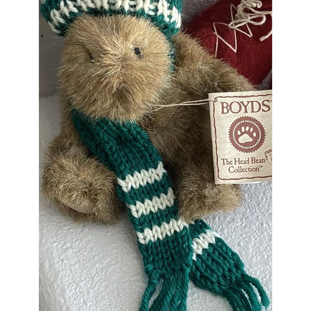 Vintage 80s Boyds Bear  Mini Moose Lil' Chrismoose Stuffed Toy 9